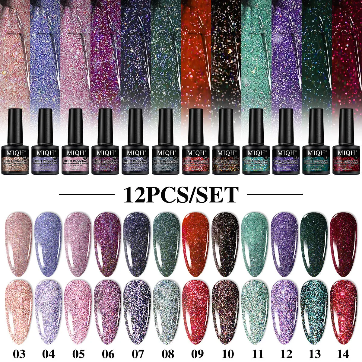12-Piece Multicolor Gel Nail Polish Set – Quick-Dry & Long-Lasting