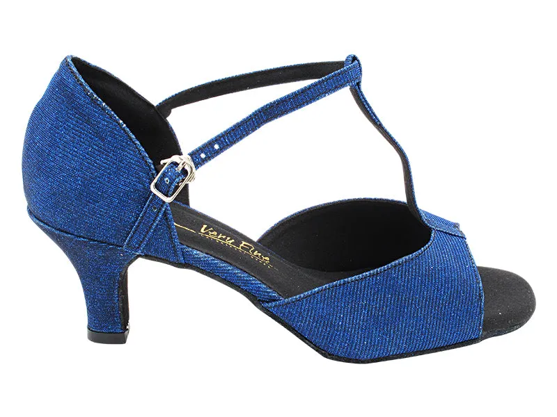 1609 Glitter Dark Blue Satin
