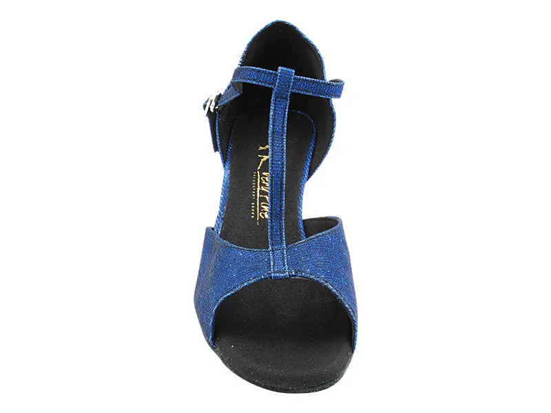 1609 Glitter Dark Blue Satin