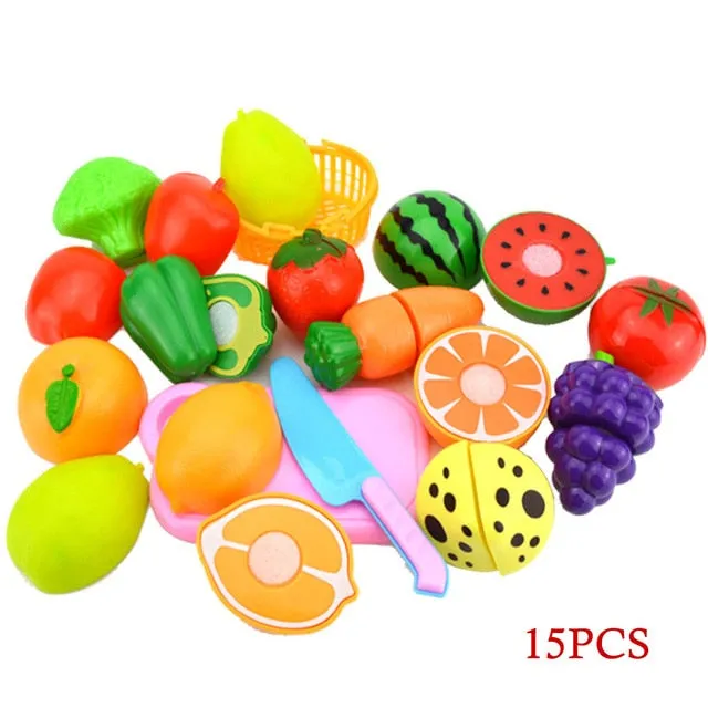 23Pcs Play Kitchen Fruit Vegetable Toy Cutting Set
