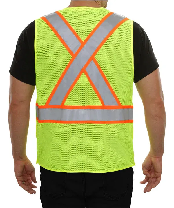 24-505SX Breakaway DOT Safety Vest w/ Contrasting Trim & X-Back