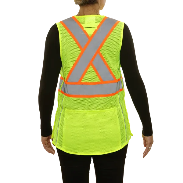 24-540GX Women's Breakaway Safety Vest w/ X-Back & Contrasting Trim
