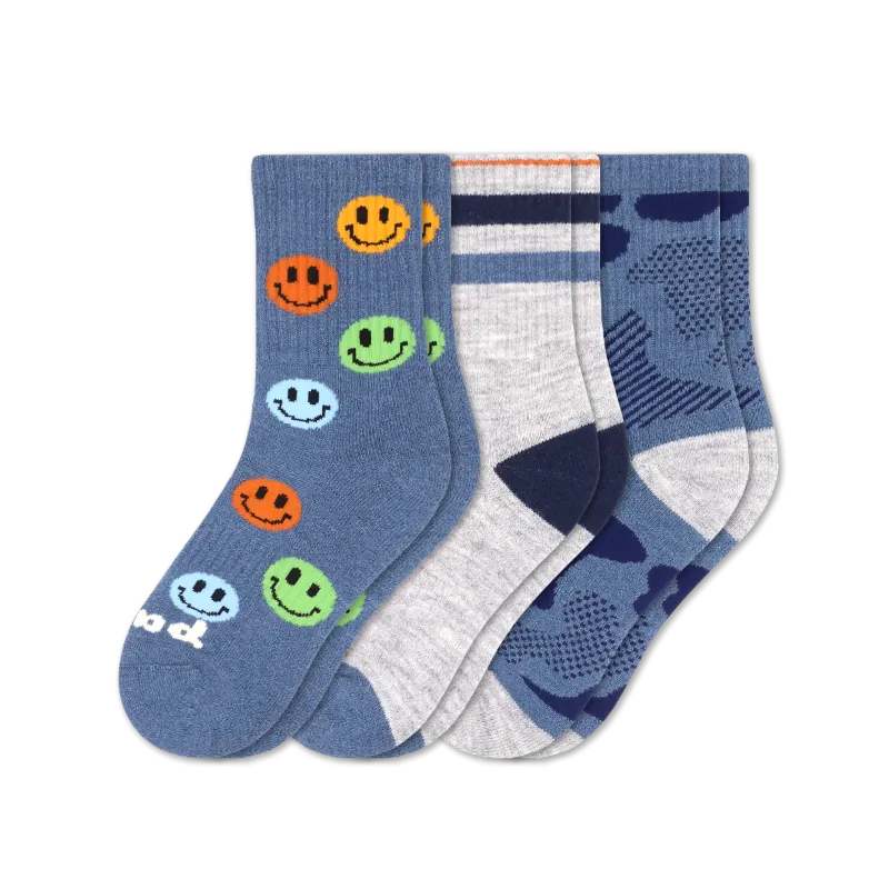 3 Pack - Kids' Crew Pacas Socks