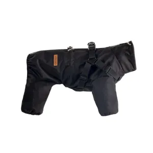 4-Leg Full-Body Dog Rain Jacket with Adjustable Fit & Reflective Safety | Polyester Pet Coat with Traction Hooks for Leash Attachment