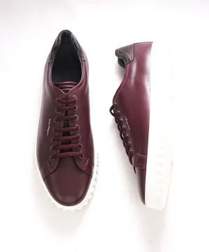 $750 SALVATORE FERRAGAMO - *Rhinoceros* Burgundy Gancini Sneaker - 10.5 M US
