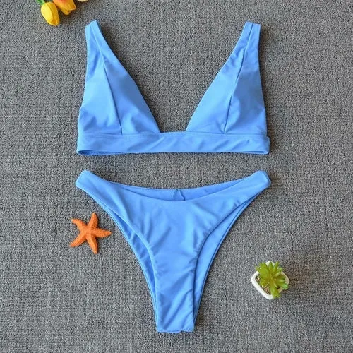 Adjustable Strap High Cut Bikini