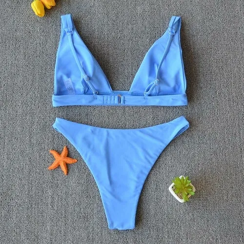 Adjustable Strap High Cut Bikini