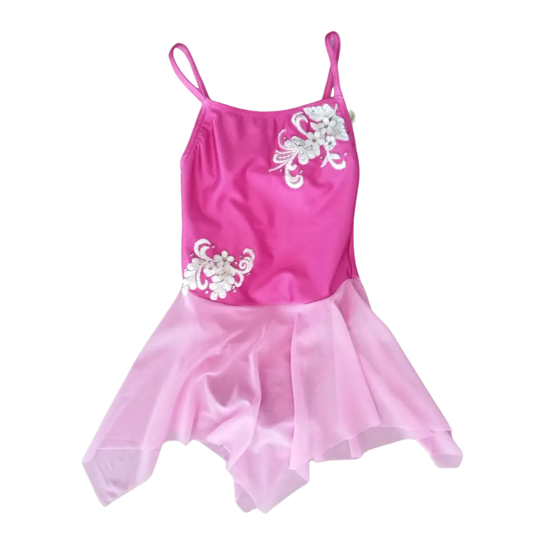 Adjustable Strap Leotards with Skirt