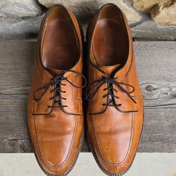 Allen Edmonds Norse Oxfords Split Toe Tan Leather Rubber Sole Men's 10 EEE