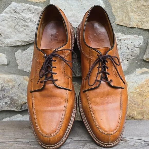 Allen Edmonds Norse Oxfords Split Toe Tan Leather Rubber Sole Men's 10 EEE