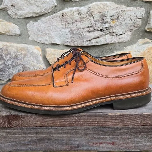 Allen Edmonds Norse Oxfords Split Toe Tan Leather Rubber Sole Men's 10 EEE