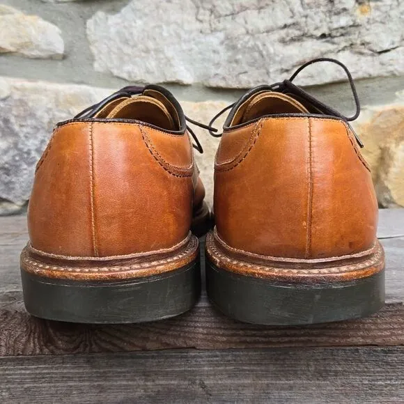 Allen Edmonds Norse Oxfords Split Toe Tan Leather Rubber Sole Men's 10 EEE