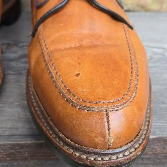 Allen Edmonds Norse Oxfords Split Toe Tan Leather Rubber Sole Men's 10 EEE