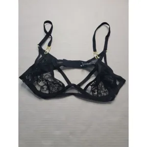 Atelier Amour Semi Sheer Size Small Black  Floral Bralette