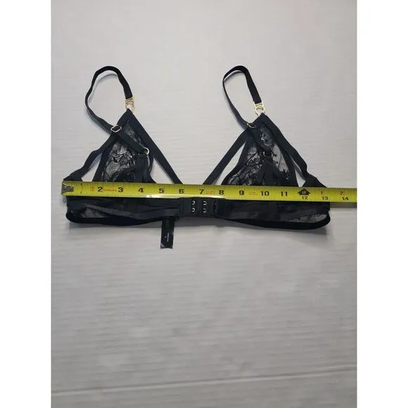 Atelier Amour Semi Sheer Size Small Black  Floral Bralette