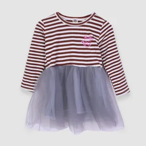Attractive Brown Themed Little Girl Frock