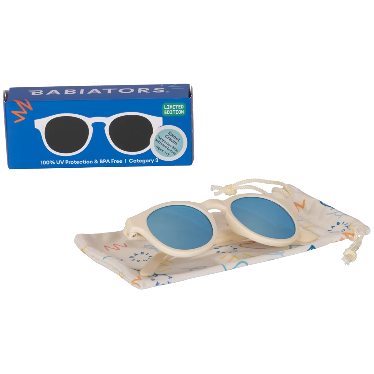 Babiators - Keyhole - Sweet Cream with Blue Lens