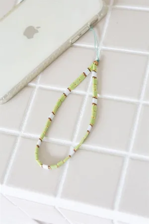 Beaded Phone Charm - Green