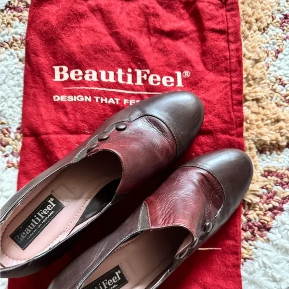 Beautifeel Brown/Red Doli Leather Heel Pump Size 39