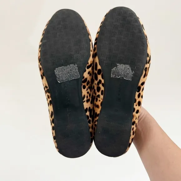 Birdie's Starling Flat Smoking Loafer Shoe Leopard Calf Hair Classic Mobwife 8.5