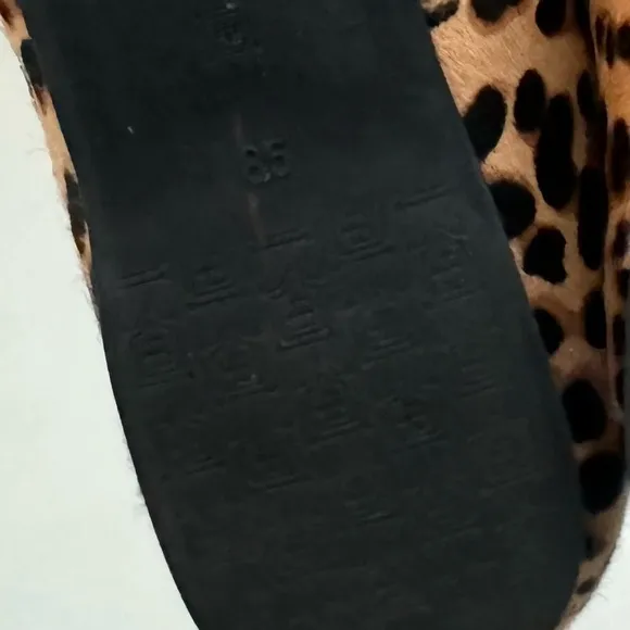 Birdie's Starling Flat Smoking Loafer Shoe Leopard Calf Hair Classic Mobwife 8.5