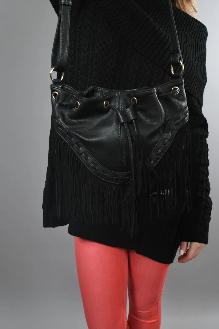 Black Fringe Purse