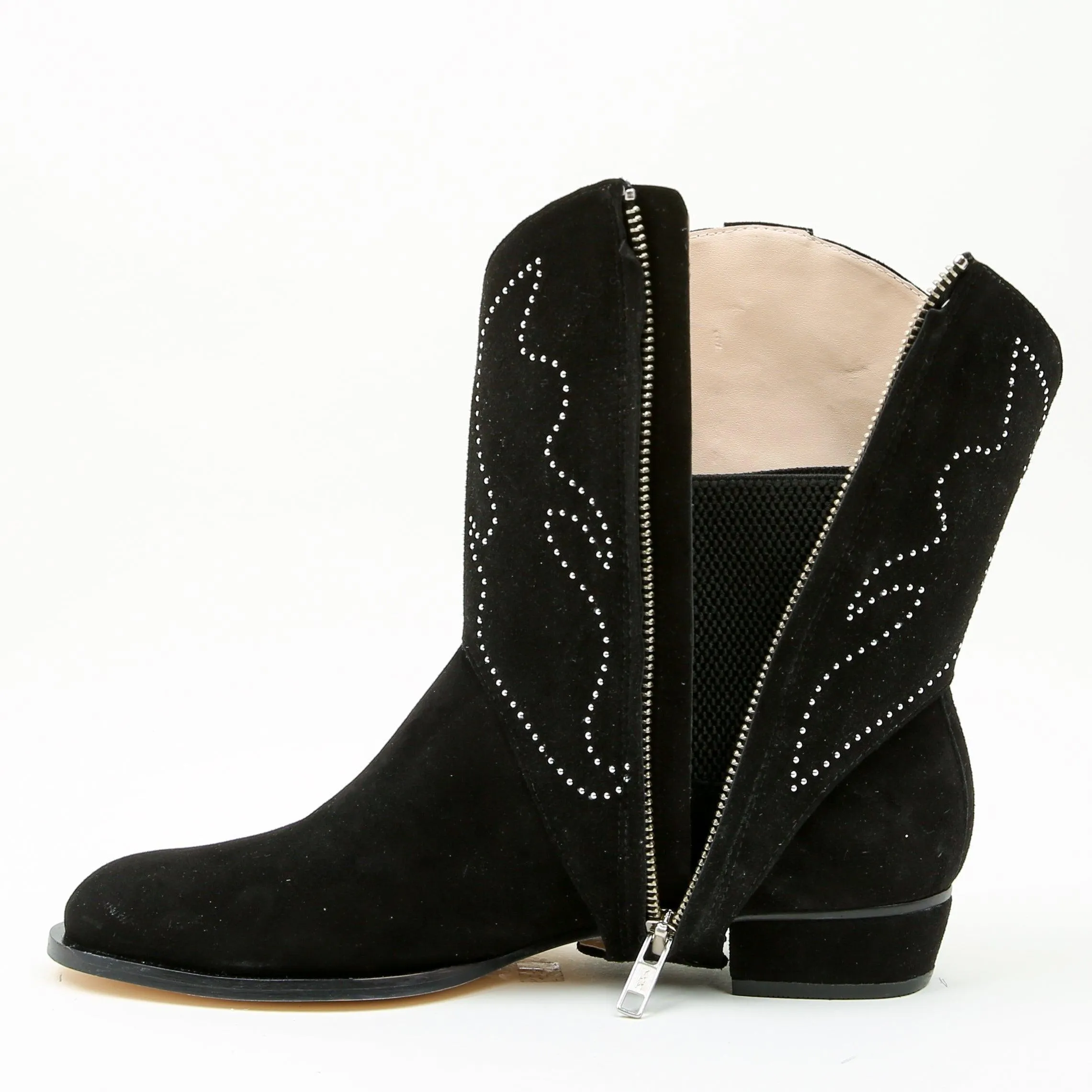 Black Suede Chelsea Boot   Oakley Strap