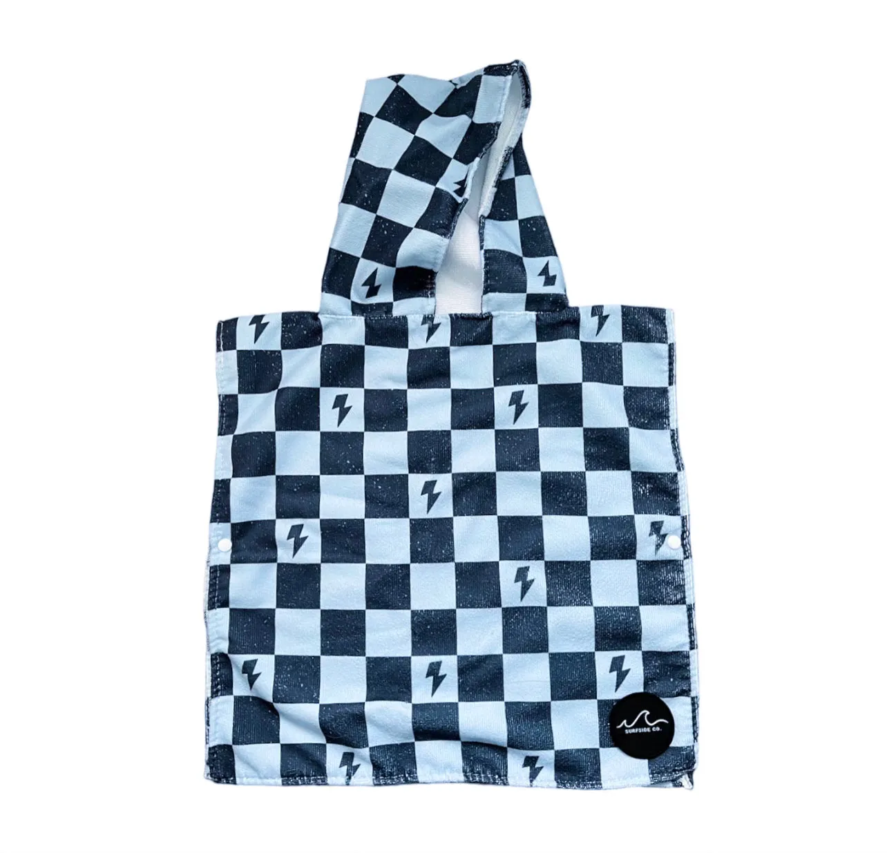 Blue Checker Bolt Hooded Towel/ Poncho