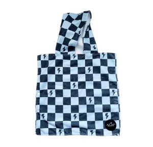 Blue Checker Bolt Hooded Towel/ Poncho