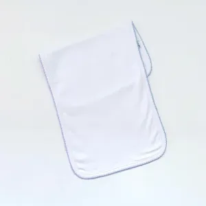 Blue Picot Trim Burp Cloth