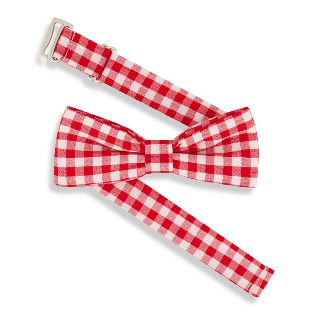 Bow Tie -- Red Gingham Taffeta