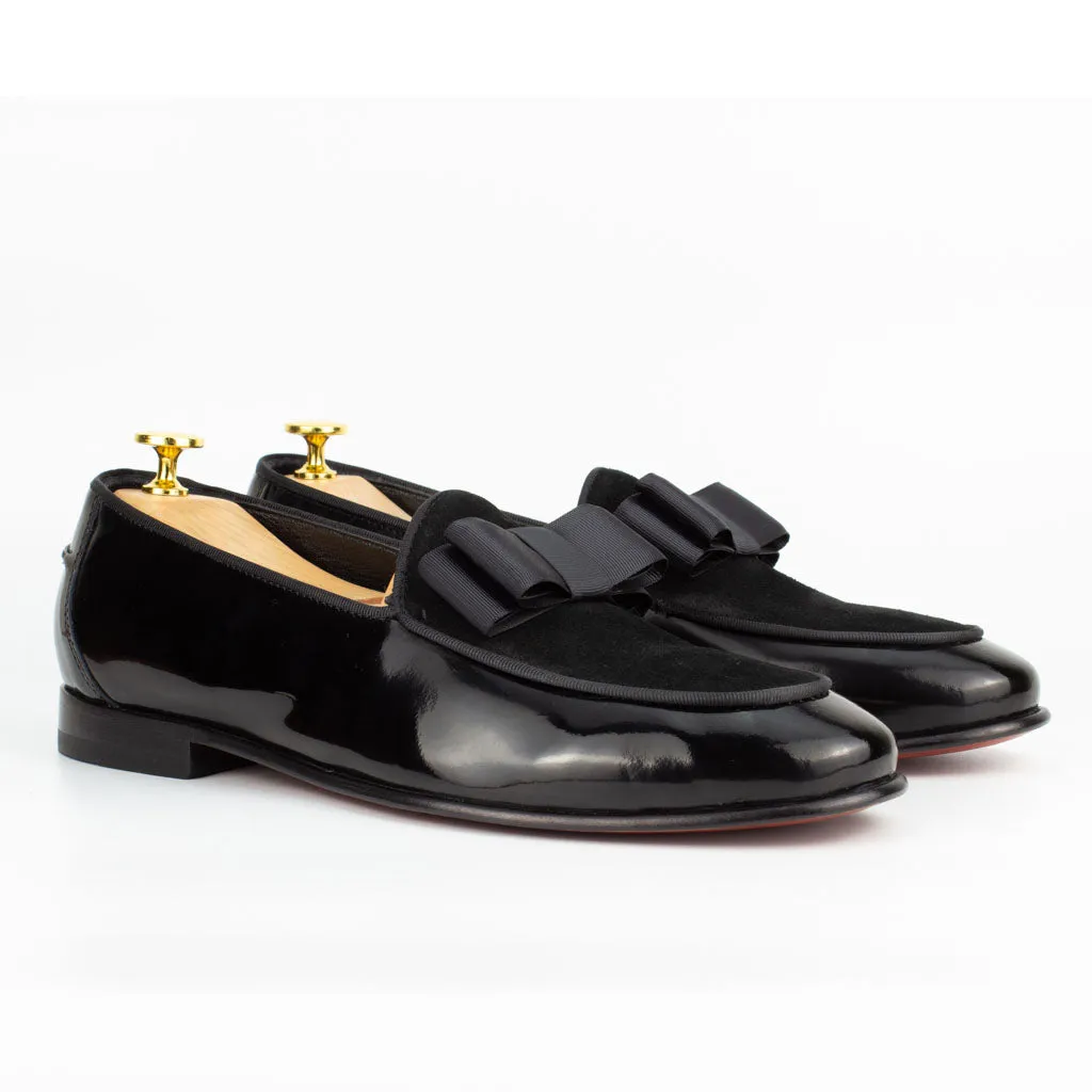 BowTie Black Men's Leather Loafer