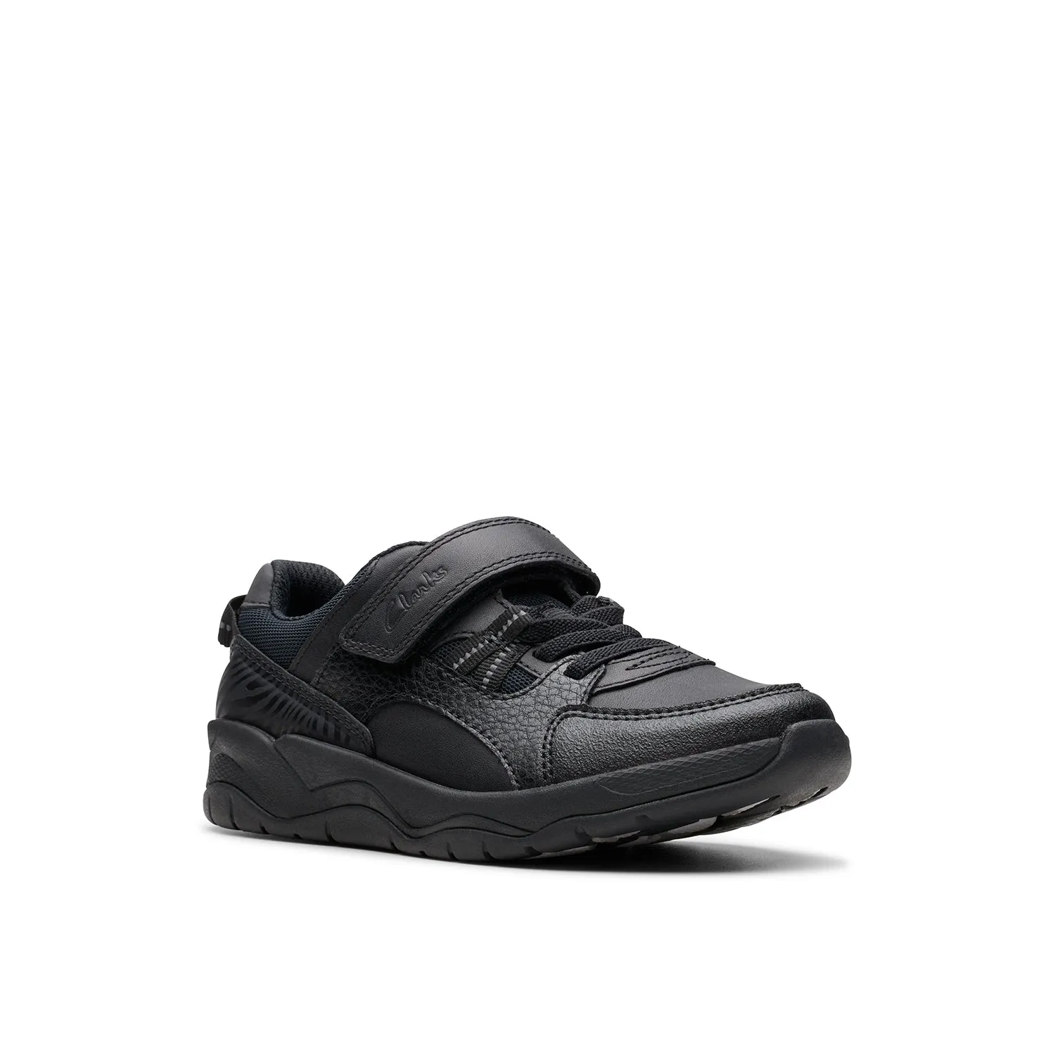 Boys - Clowder Stripe Kid Black Leather