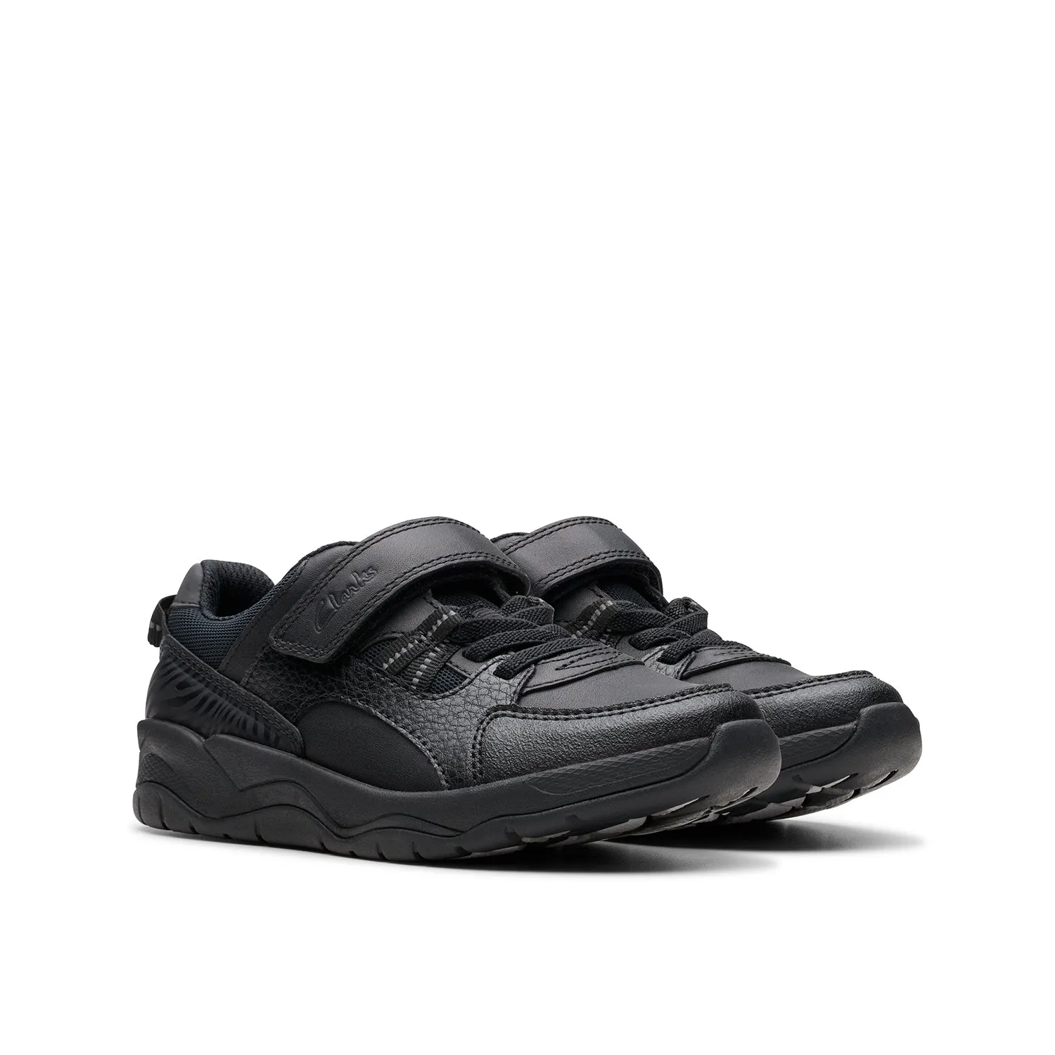 Boys - Clowder Stripe Kid Black Leather