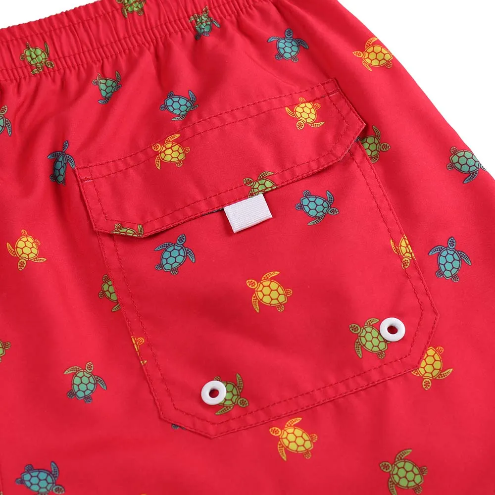 Boy's  Kid  Family  Match  Fast  Dry  Mesh  Lining  Swim  Trunks  Shorts
