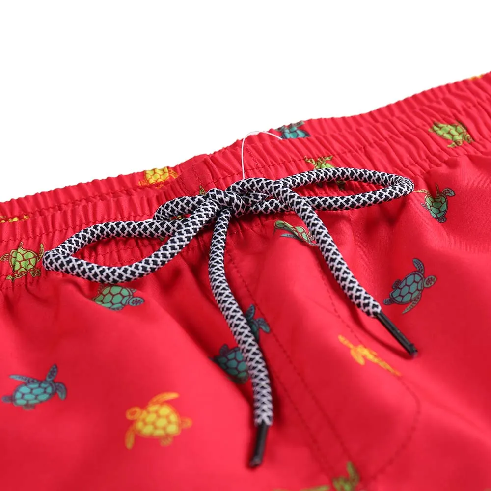 Boy's  Kid  Family  Match  Fast  Dry  Mesh  Lining  Swim  Trunks  Shorts