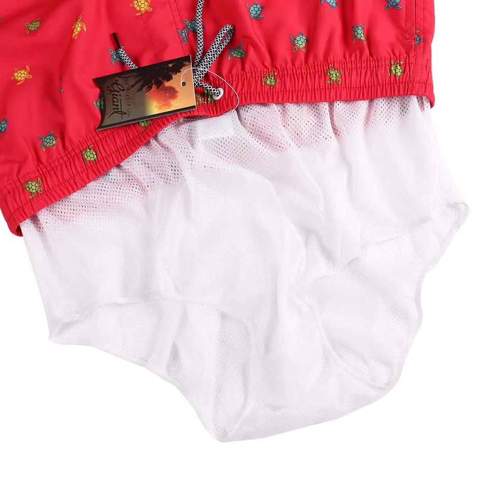 Boy's  Kid  Family  Match  Fast  Dry  Mesh  Lining  Swim  Trunks  Shorts