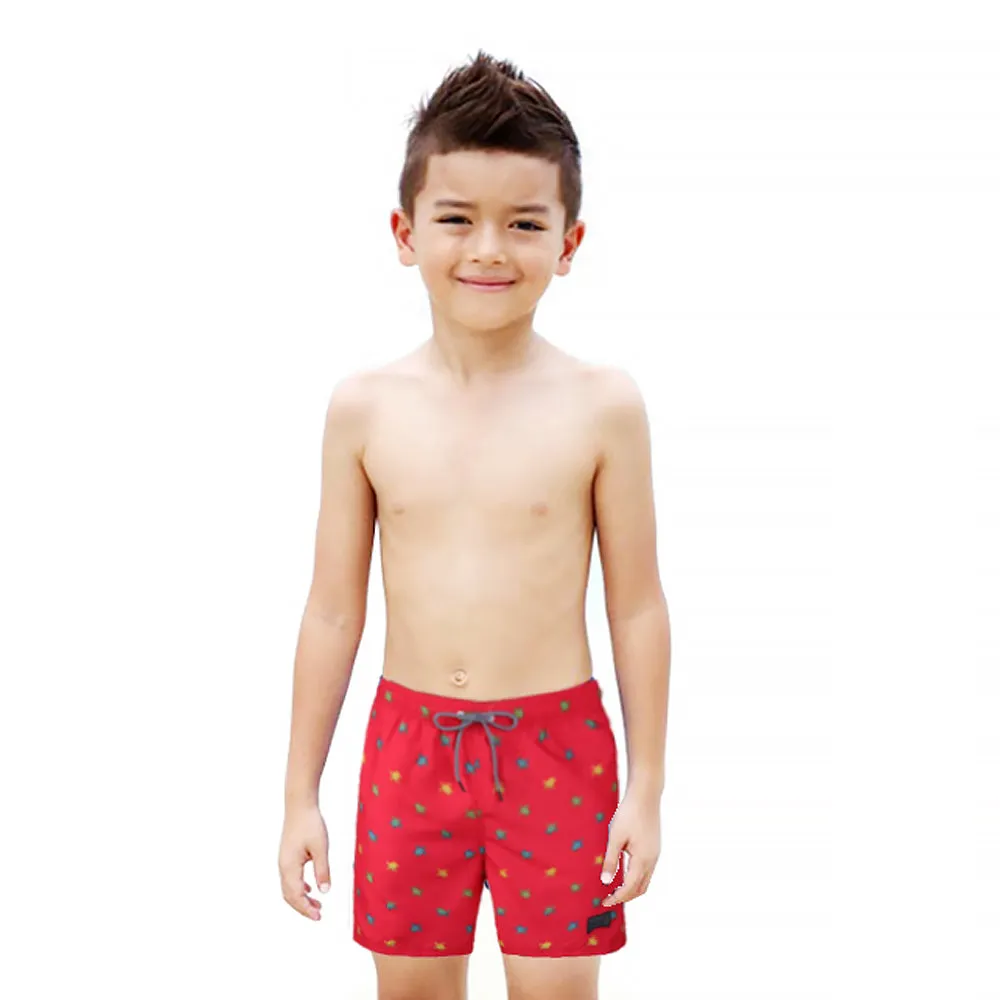 Boy's  Kid  Family  Match  Fast  Dry  Mesh  Lining  Swim  Trunks  Shorts