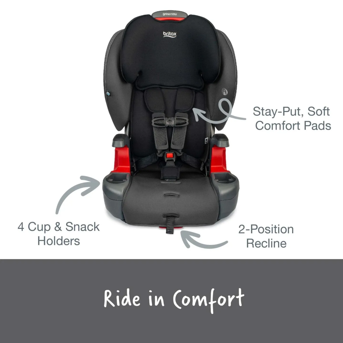 Britax Grow With You Harness-2-Booster - Mod Black SafeWash