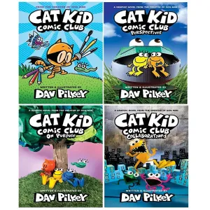 Cat Kid Comic Club Series 4 Books Collection Set by Dav Pilkey