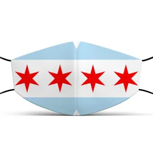 Chicago White face mask with filter pocket