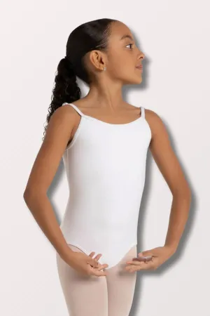 Children's Adjustable Strap Camisole Leotard - White