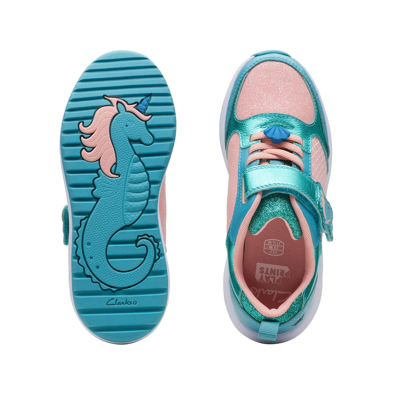 CLARKS GIRLS AQUATIC BRILL KID. (WIDE FIT)