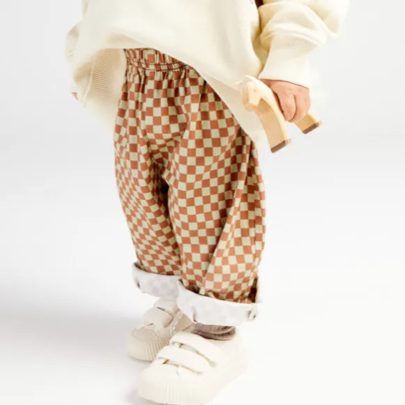 Claude Checkerboard Trousers (Brick)