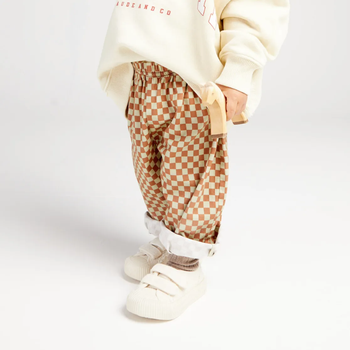 Claude Checkerboard Trousers (Brick)