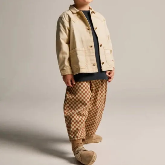 Claude Checkerboard Trousers (Brick)