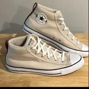 Converse Cream Canvas Hightop Sneaker Men Size 12