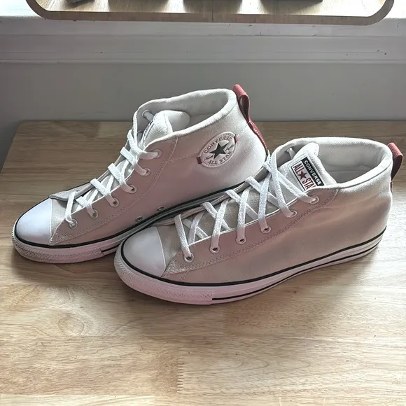 Converse Cream Canvas Hightop Sneaker Men Size 12