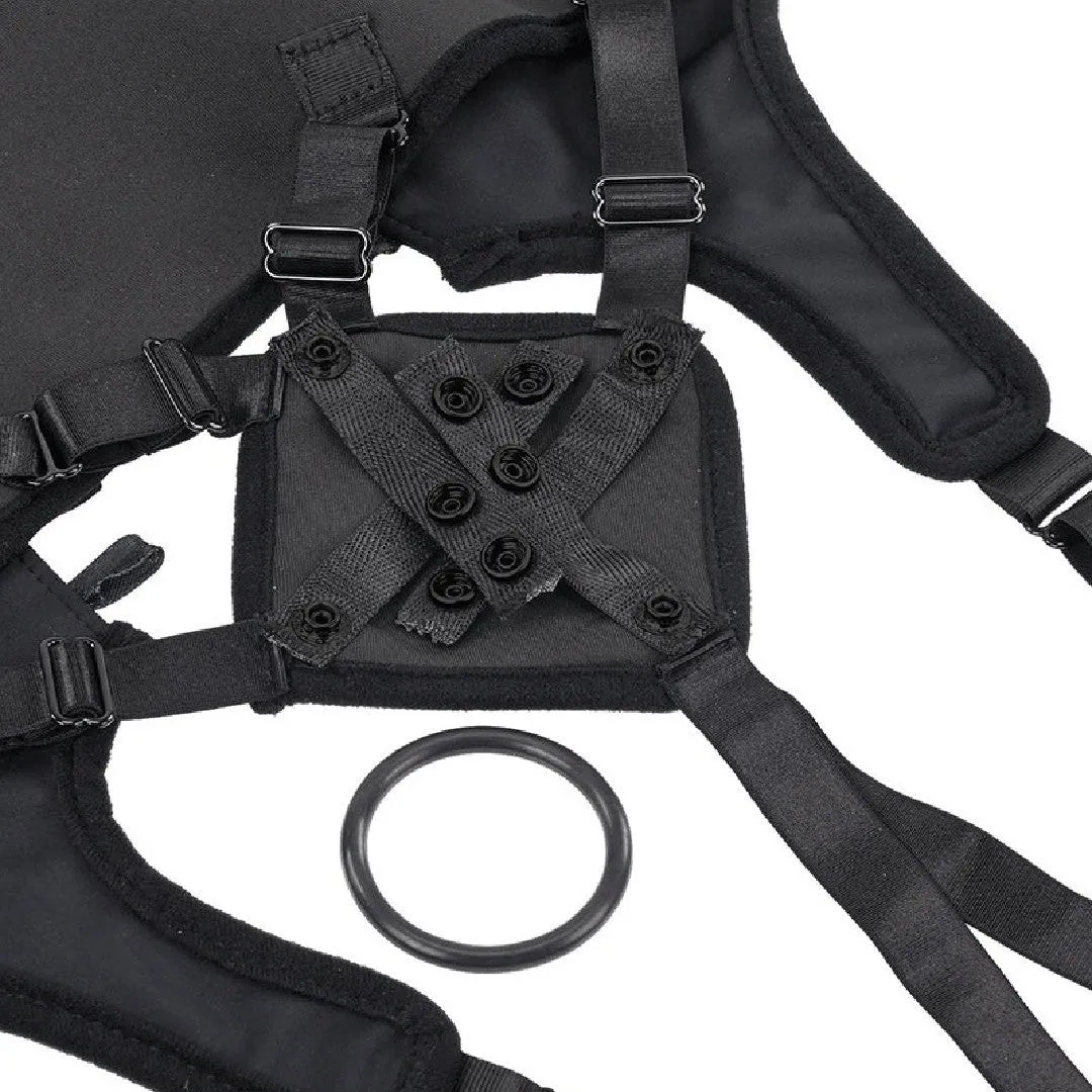 Corset High Waisted Adjustable Black Strap On Harness