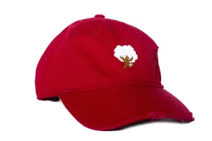 COTTON NEEDLEPOINT HAT RED